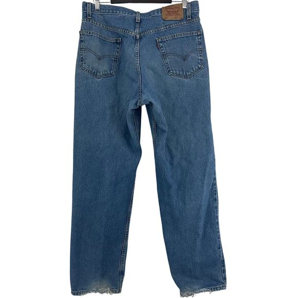 Levi's 550 Jeans Relaxed Fit Size 36x32 Medium Blue Classic Dadcore 80s Style - Picture 2 of 5
